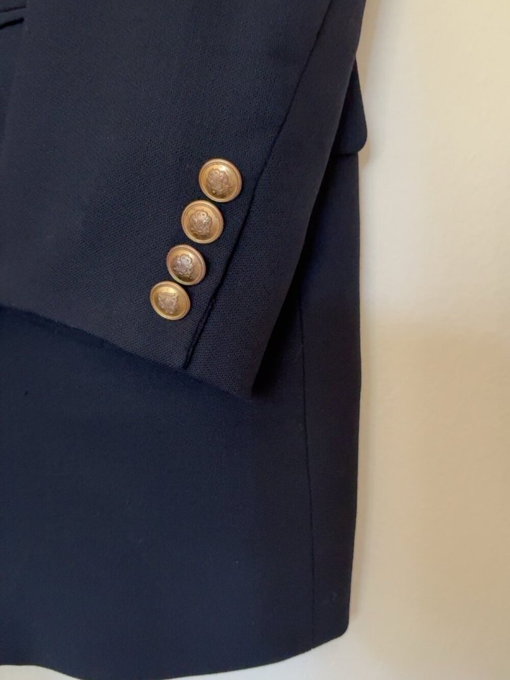 Vintage Lauren Ralph Lauren Crown Crest Wool Navy Blazer Women’s 10 Made in USA - Picture 7 of 11